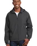Sport Tek Hooded Raglan Jacket JST73 in Graphite grey