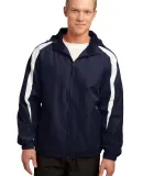Sport Tek Fleece Lined Colorblock Jacket JST81 in True navy/wht