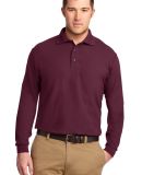 Port Authority Long Sleeve Silk Touch153 Polo K500 in Burgundy