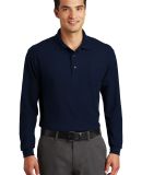 Port Authority Long Sleeve Silk Touch153 Polo with in Navy