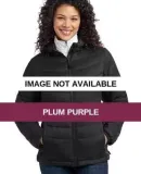Port Authority Ladies Mission Hooded Puffy Jacket  Plum Purple