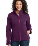 Port Authority Ladies Traverse Soft Shell Jacket L in Dp pur/pnk orc