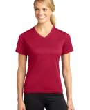 Sport Tek Dri Mesh Ladies V Neck T Shirt L468V Red