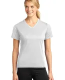 Sport Tek Dri Mesh Ladies V Neck T Shirt L468V White