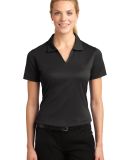 Sport Tek Ladies Dri Mesh V Neck Polo L469 in Black