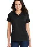 Port Authority Ladies Poly Bamboo Blend Pique Polo in Black