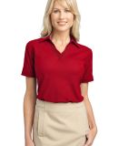 Port Authority Ladies Silk Touch153 Piped Polo L50 in Red/steel grey