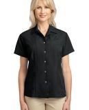 Port Authority Ladies Patterned Easy Care Camp Shi in Black