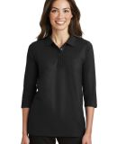 Port Authority Ladies Silk Touch153 34 Sleeve Polo in Black