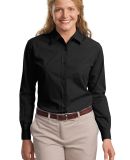 Port Authority Ladies Long Sleeve Easy Care  Soil  in Black