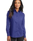 Port Authority Ladies Long Sleeve Value Poplin Shi in Med. blue