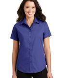 Port Authority Ladies Short Sleeve Value Poplin Sh in Med. blue