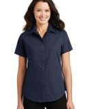 Port Authority Ladies Short Sleeve Value Poplin Sh in Navy