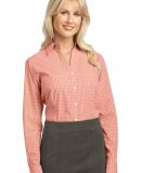 Port Authority Ladies Plaid Pattern Easy Care Shir in Orange