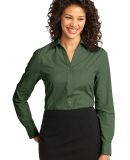 Port Authority Ladies Crosshatch Easy Care Shirt L in Dk cactus grn