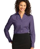 Port Authority Ladies Crosshatch Easy Care Shirt L in Grape harvest