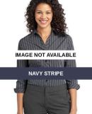 Port Authority Ladies Vertical Stripe 34 Sleeve Ea Navy Stripe