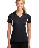 Sport Tek Ladies Side Blocked Micropique Sport Wic in Black/white