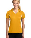 Sport Tek Ladies Side Blocked Micropique Sport Wic in Gold/white