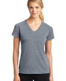 Sport Tek Ladies Ultimate Performance V Neck LST70 in Heather grey