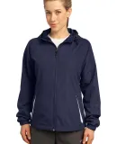 Sport Tek Ladies Colorblock Hooded Jacket LST76 True Navy/Wht