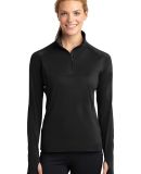 LST850 Sport Tek Ladies Sport Wick Stretch Zip Pul in Black