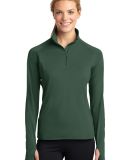LST850 Sport Tek Ladies Sport Wick Stretch Zip Pul in Forest green