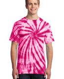 Port & Company Essential Tie Dye Tee PC147 in Pink