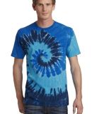 Port & Company Essential Tie Dye Tee PC147 in Ocean rainbow