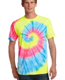 Port  Company Essential Tie Dye Tee PC147 Neon Rainbow