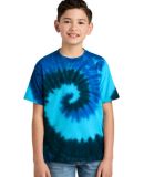 Port & Company Youth Essential Tie Dye Tee PC147Y in Ocean rainbow