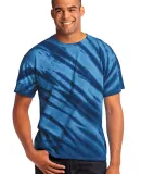 Port  Company Essential Tiger Stripe Tie Dye Tee P Navy