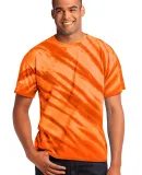 Port  Company Essential Tiger Stripe Tie Dye Tee P Orange