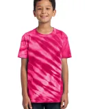 Port & Company Youth Essential Tiger Stripe Tie Dy Pink