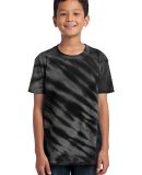 Port & Company Youth Essential Tiger Stripe Tie Dy in Black
