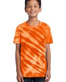 Port & Company Youth Essential Tiger Stripe Tie Dy in Orange