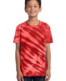 Port & Company Youth Essential Tiger Stripe Tie Dy in Red