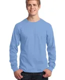 Port  Company Long Sleeve 54 oz 100 Cotton T Shirt Light Blue