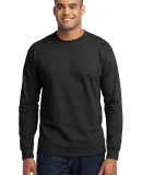 Port  Company Long Sleeve 5050 CottonPoly T Shirt  Jet Black