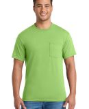 Port & Company 5050 CottonPoly T Shirt with Pocket in Lime