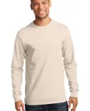 Port  Company Long Sleeve Essential T Shirt PC61LS Natural