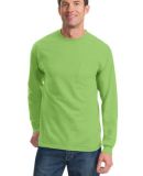 Port & Company Long Sleeve Essential T Shirt with  in Lime