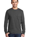 Port & Company Long Sleeve Essential T Shirt with  in Charcoal