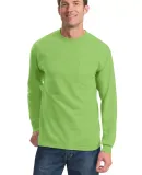 Port  Company Long Sleeve Essential T Shirt with P Lime