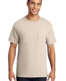 Port & Company Essential T Shirt with Pocket PC61P in Natural