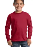 Port  Company Youth Long Sleeve Essential T Shirt  Red
