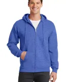 Port  Company Classic Full Zip Hooded Sweatshirt P Hthr Royal