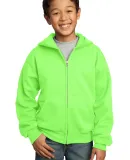 Port & Company Youth Full Zip Hooded Sweatshirt PC in Neon green