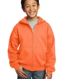 Port & Company Youth Full Zip Hooded Sweatshirt PC in Neon orange
