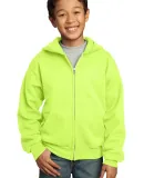 Port & Company Youth Full Zip Hooded Sweatshirt PC in Neon yellow